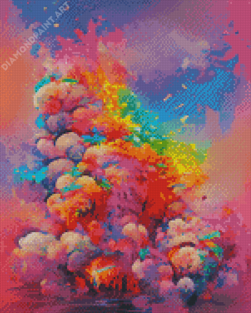 Colored Rainbow Smoke Diamond Paintings