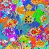 Colorful Funky Flowers Art Diamond Painting