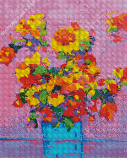 Colorful Impressionist Flowers Diamond Painting