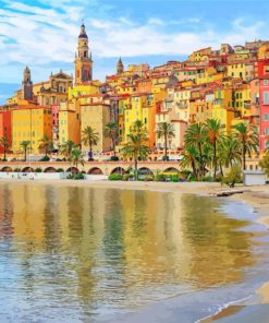 Colorful Buildings Cote D Azur Diamond Painting