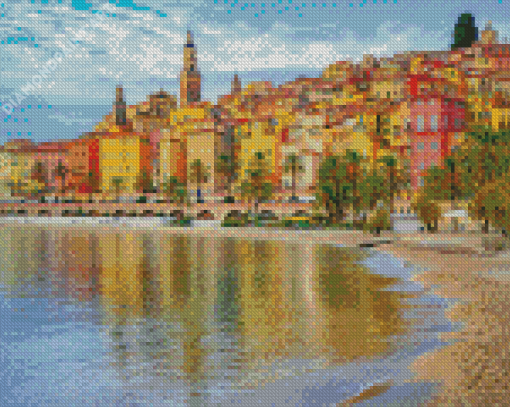 Colorful Buildings Cote D Azur Diamond Painting