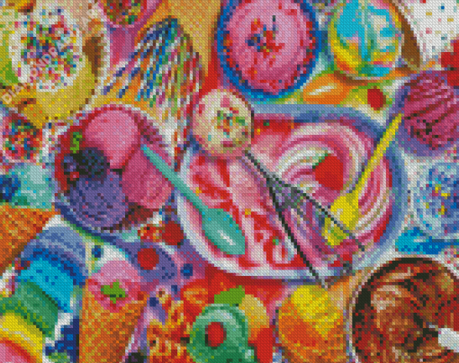 Colorful Ice Cream Diamond Painting