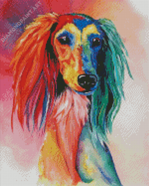 Colorful Saluki Art Diamond Paintings