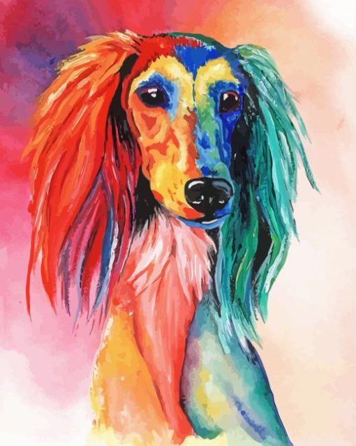 Colorful Saluki Art Diamond Paintings