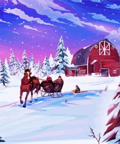 Cool Winter Farm Diamond Painting