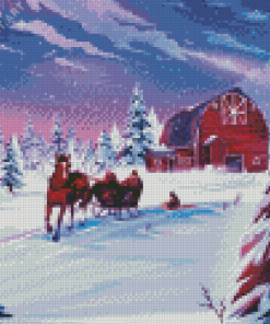 Cool Winter Farm Diamond Painting