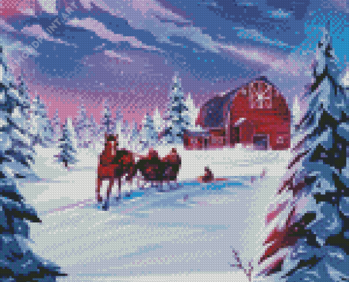 Cool Winter Farm Diamond Painting