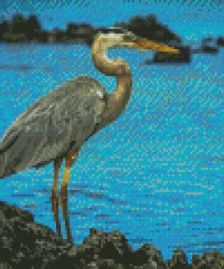 Cute Grey Heron Diamond Painting