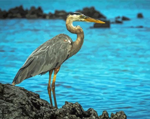 Cute Grey Heron Diamond Painting