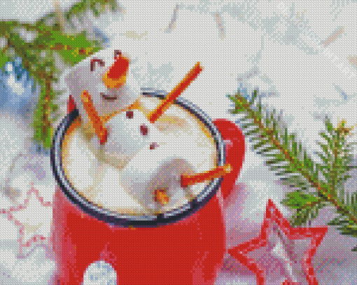 Cute Winter Drink Diamond Paintings