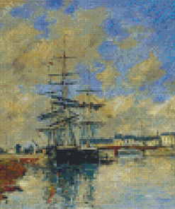 Deauville Harbor By Eugene Boudin Diamond Painting