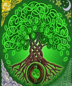 Green Celtic Tree Diamond Painting