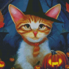 Halloween Cat Witch Art Diamond Painting