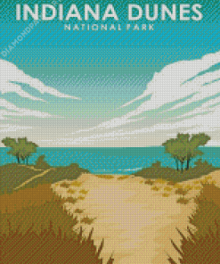 Indiana Dunes National Park Travel Poster Diamond Paintings