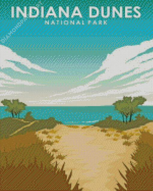 Indiana Dunes National Park Travel Poster Diamond Paintings