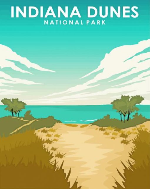 Indiana Dunes National Park Travel Poster Diamond Paintings