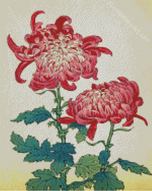 Japanese Flowers Art Diamond Painting