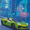 Lime Corvette Z06 Diamond Paintings