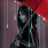 Lonely Girl With Red Umbrella Diamond Painting