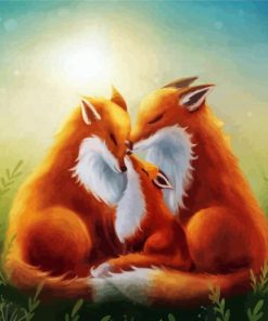 Lovely Fox Family Diamond Painting