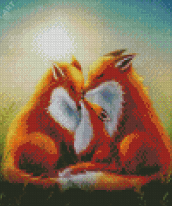 Lovely Fox Family Diamond Painting