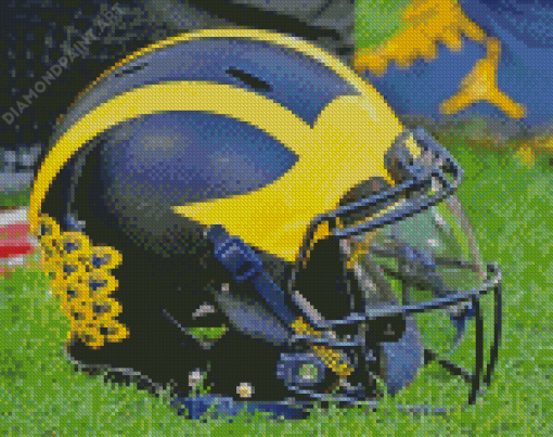 Michigan Wolverines Football Helmet Diamond Painting