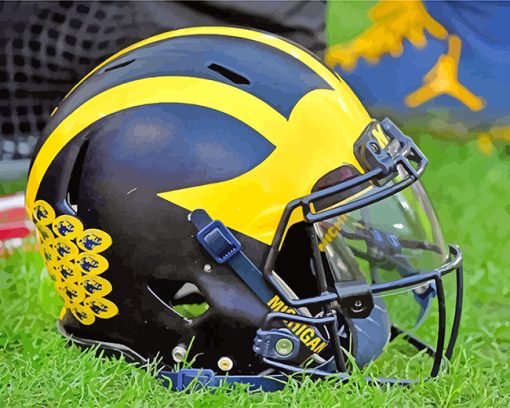 Michigan Wolverines Football Helmet Diamond Painting