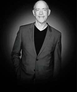 Monochrome Classy Jk Simmons Diamond Paintings