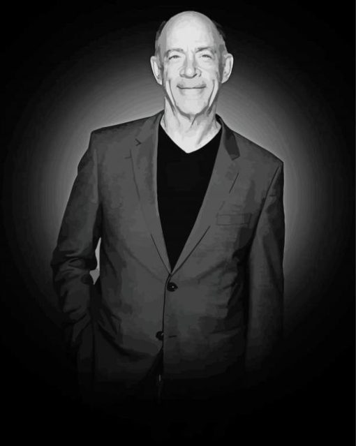 Monochrome Classy Jk Simmons Diamond Paintings