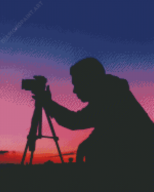 Photographer Silhouette Diamond Painting