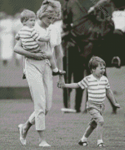 Princess Diana With Prince William And Harry Diamond Paintings