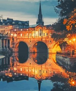 Pulteney Bridge Bath City At Night Diamond Painting