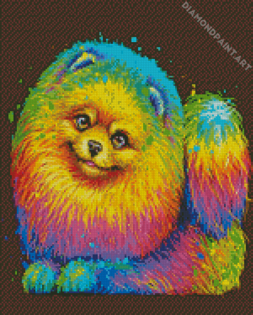 Rainbow Colorful Pomeranian Diamond Paintings