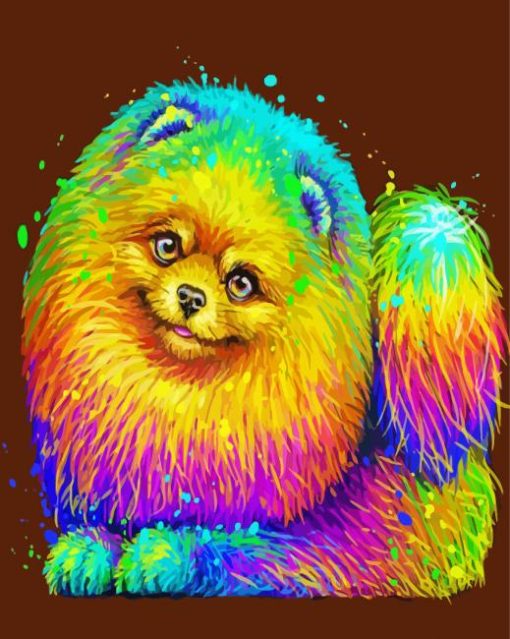 Rainbow Colorful Pomeranian Diamond Paintings