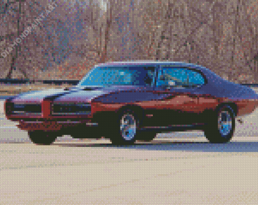 Red 1968 GTO Car Diamond Painting