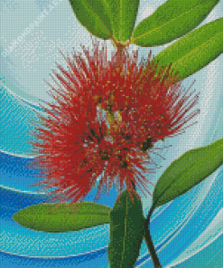 Red Pohutukawa Flower Art Diamond Painting