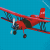 Red Biplane Diamond Paintings