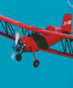 Red Biplane Diamond Paintings