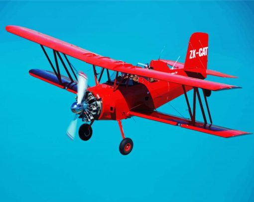 Red Biplane Diamond Paintings