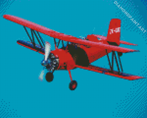 Red Biplane Diamond Paintings