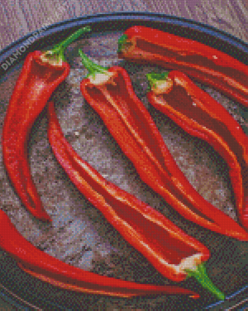 Red Long Hot Peppers Diamond Painting