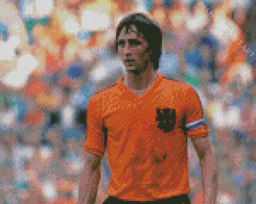 Retro Johan Cruyff Diamond Painting