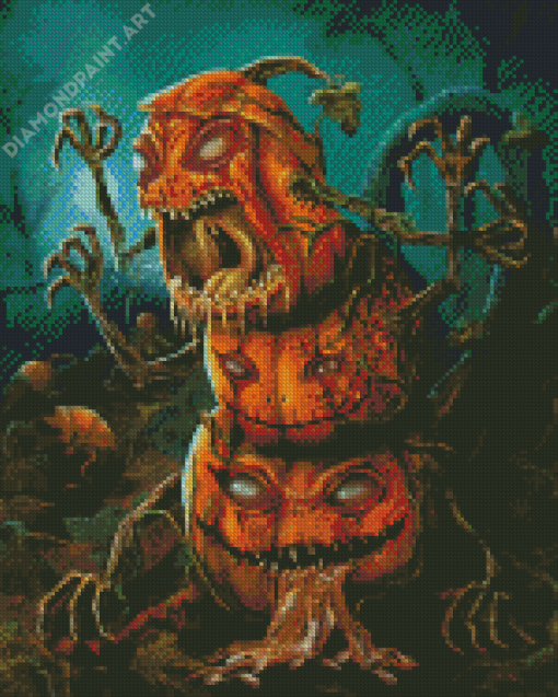 Scary Monster Halloween Pumpkins Diamond Painting