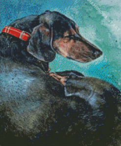 Sleeping Dachshund Dog Diamond Paintings