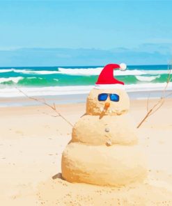 Snowman Christmas Beach Diamond Paintings