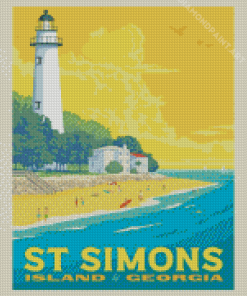 St Simons Island Georgia Poster Art Diamond Paintings