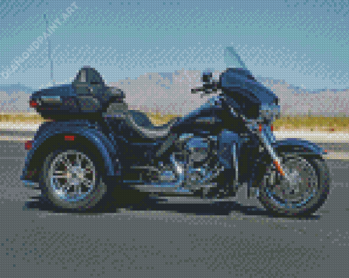 Three Wheeler Harley Davidson Diamond Painting