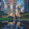 Twin Tower Reflection Diamond Painting