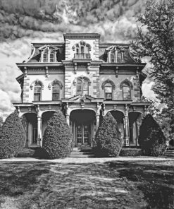 Victorian House Vlack And White Timothy Flanigan Diamond Painting