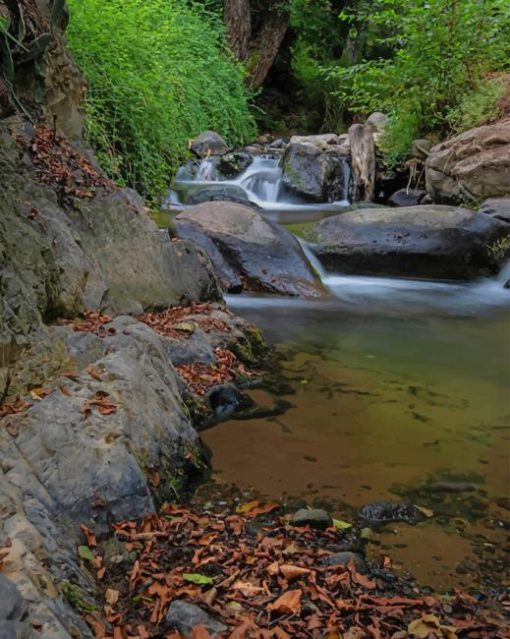 Water Stream On The River With Small Waterfalls Michalakis Ppalis Diamond Painting